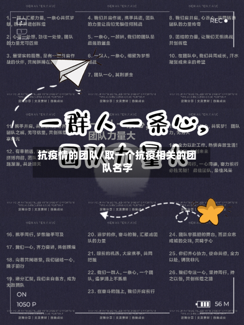 抗疫情的团队/取一个抗疫相关的团队名字